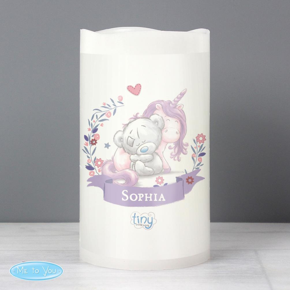 Personalised Tiny Tatty Teddy Unicorn Nightlight LED Candle Extra Image 1